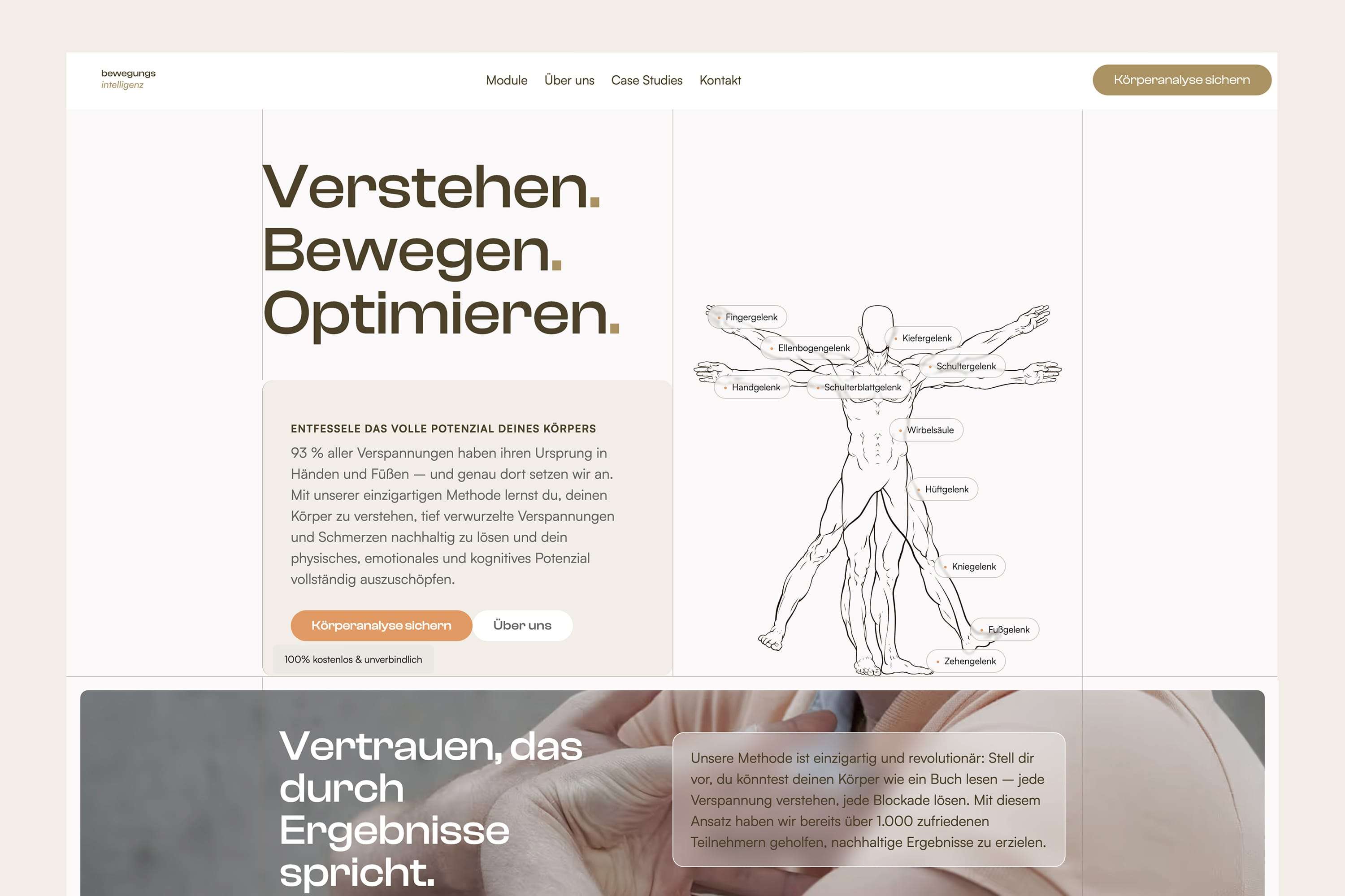 Bewegungsintelligenz optimiert Bewegung, reduziert Schmerzen und steigert körperliche und geistige Leistung durch moderne Bewegungsanalyse und maßgeschneiderte Trainings.