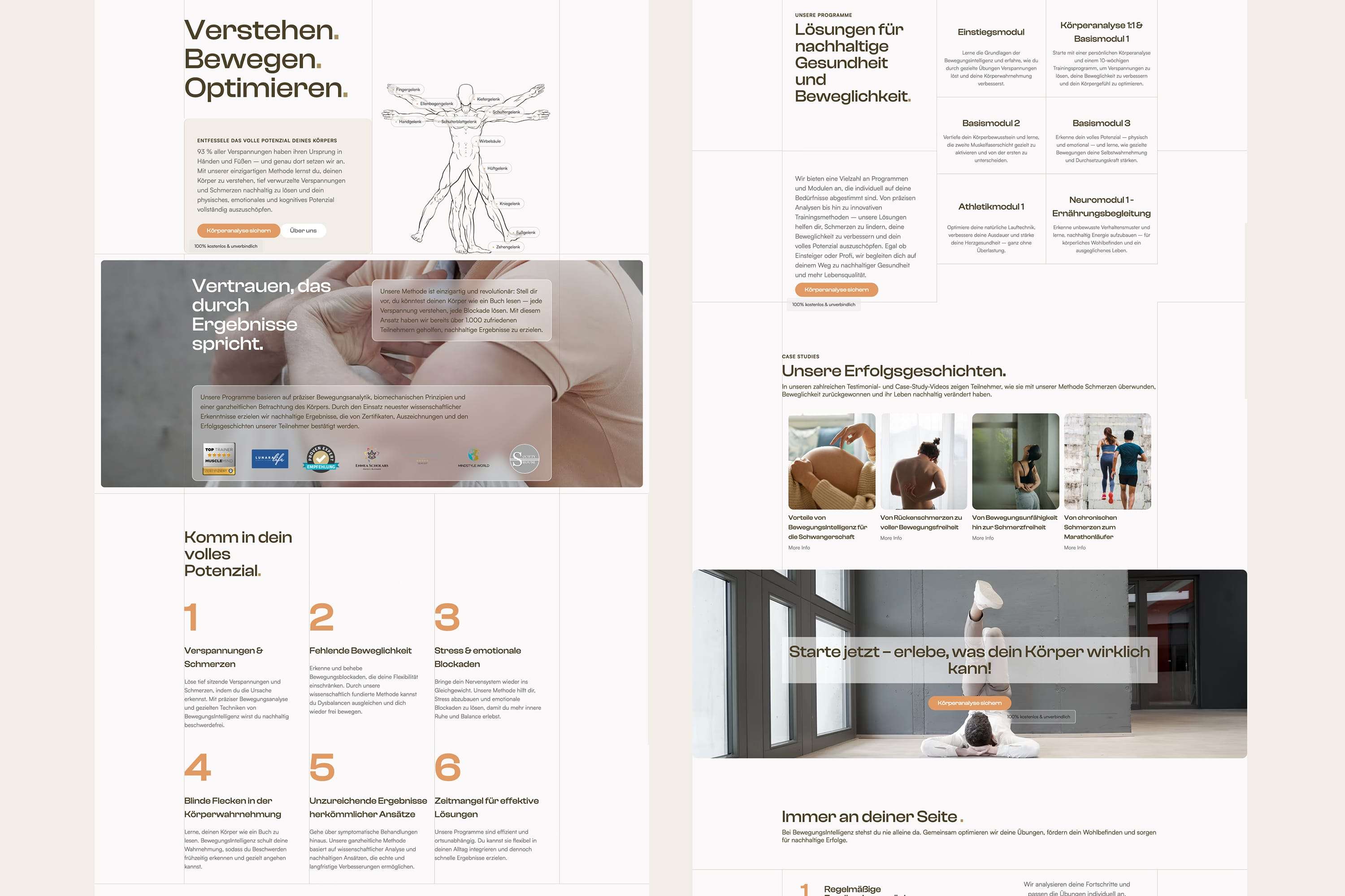 Bewegungsintelligenz optimiert Bewegung, reduziert Schmerzen und steigert körperliche und geistige Leistung durch moderne Bewegungsanalyse und maßgeschneiderte Trainings.