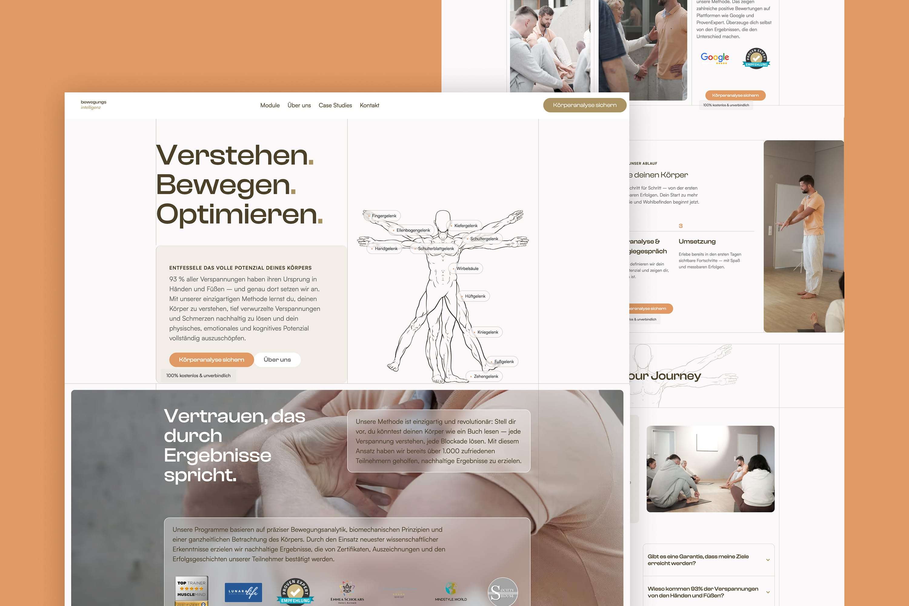 Bewegungsintelligenz optimiert Bewegung, reduziert Schmerzen und steigert körperliche und geistige Leistung durch moderne Bewegungsanalyse und maßgeschneiderte Trainings.